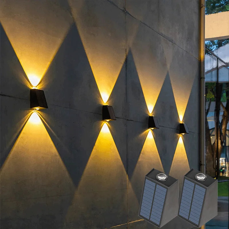 LED Solar Lights Outdoor Solar Powered Wall Lamp Waterproof