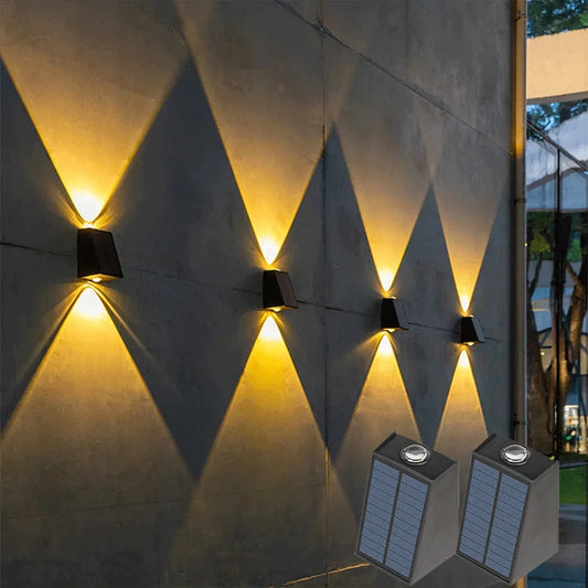 LED Solar Lights Outdoor Solar Powered Wall Lamp Waterproof